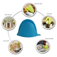 Silicone POT HOLDER Heat Resistant Pinch Mitts for Cooking, Baking & Grilling | Non-Slip Oven Gloves for Safe Grip | Easy to Clean Kitchen Hand Clips (Multicolor) - Multicolor
