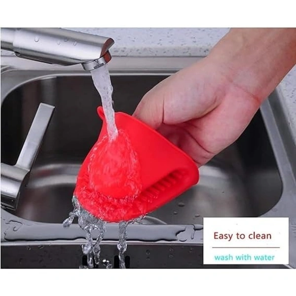 Silicone POT HOLDER Heat Resistant Pinch Mitts for Cooking, Baking & Grilling | Non-Slip Oven Gloves for Safe Grip | Easy to Clean Kitchen Hand Clips (Multicolor) - Multicolor