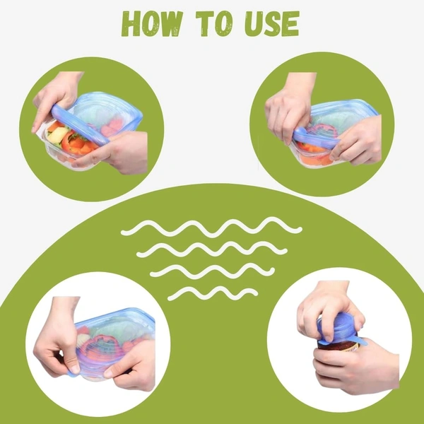 Silicone Stretch Lids, Multi-Size Reusable Silicone Lids for Bowls and Containers