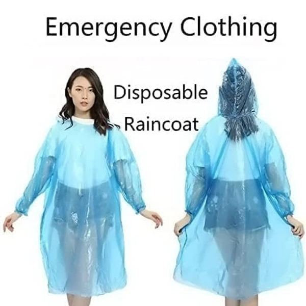 Rain Ponchos Raincoats for Adults Reusable, 2 Pcs Raincoats Ponchos Emergency for Women Men with Hood and Drawstring