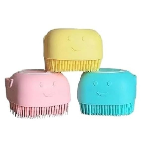 Body Scrubber with Soap Dispenser Brush, Silicone Exfoliating Brushes, Soft Body Exfoliator, Bath Loofah