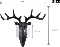 Deer Key Holder, Creative Deer Head Traceless Wall Hook
