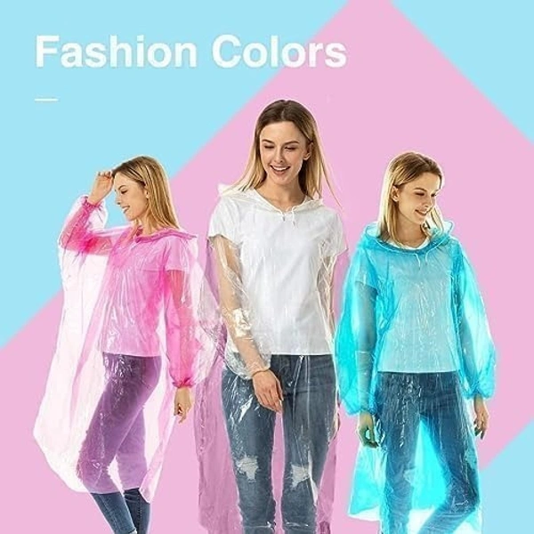 Rain Ponchos Raincoats for Adults Reusable, 2 Pcs Raincoats Ponchos Emergency for Women Men with Hood and Drawstring