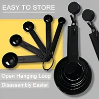 10pcs Kitchen Measuring Spoons Teaspoon Coffee Sugar Scoop Cake Baking Flour Measuring Cups Kitchen Cooking Tools (Black)