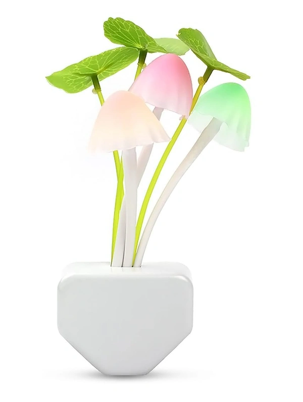 3D LED Night Lamp with Plug Smart Sensor auto On/Off and Color Change Mushroom Flowers Beautiful