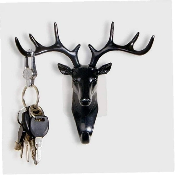 Deer Key Holder, Creative Deer Head Traceless Wall Hook