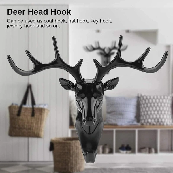 Deer Key Holder, Creative Deer Head Traceless Wall Hook