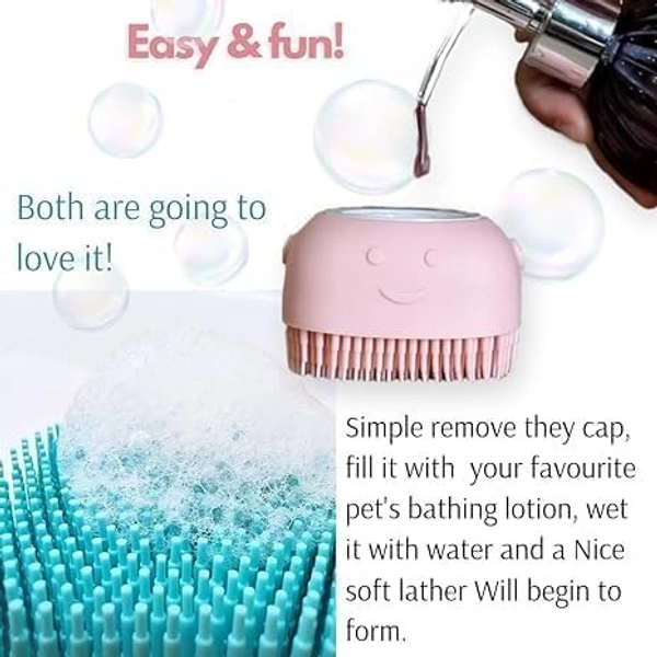 Body Scrubber with Soap Dispenser Brush, Silicone Exfoliating Brushes, Soft Body Exfoliator, Bath Loofah