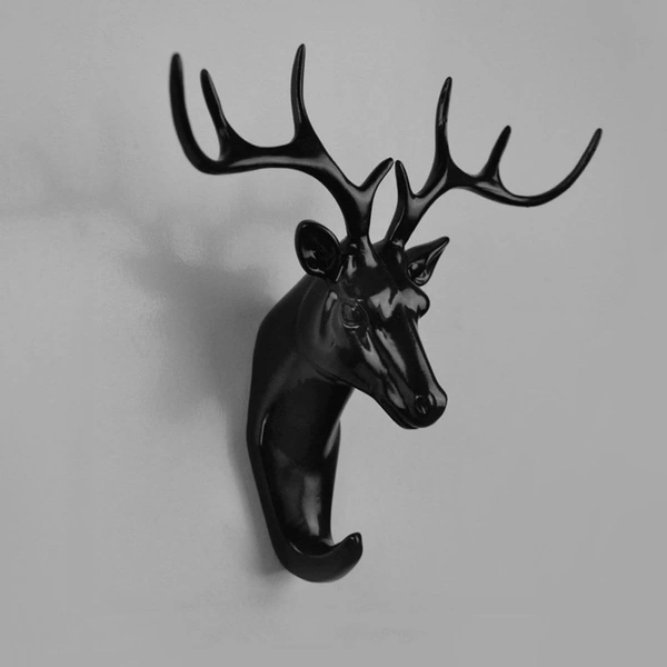 Deer Key Holder, Creative Deer Head Traceless Wall Hook