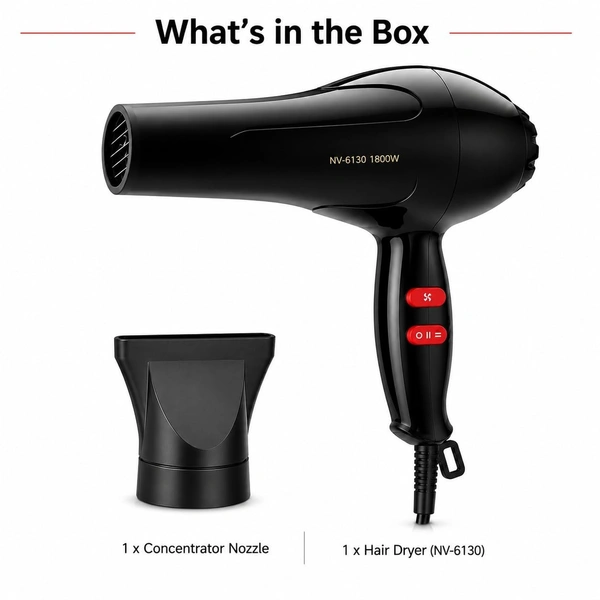 Hair Dryer 1800W Powerful Hot & Cold Air Blow Dryer for Women & Men