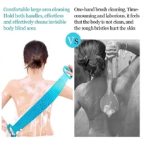 Silicone Body Back Scrubber, Double Side Bathing Brush for Skin Deep Cleaning Massage