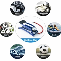 High Pressure Foot Pump, Bike Motorbike Inflation Pump with Pressure Gauge, Foot Pedal Inflator