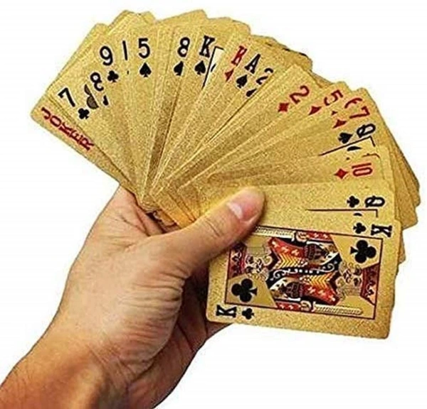 Gold Plated Poker Playing Cards-Pure PVC Table Cards-Golden