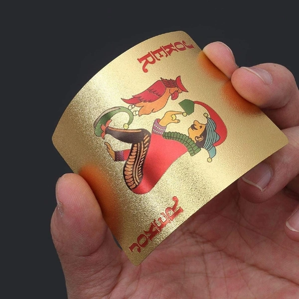 Gold Plated Poker Playing Cards-Pure PVC Table Cards-Golden