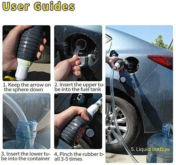 Fuel Transfer Pump Kit Tank Sucker Newest High Flow Hand Pump Portable Manual Car Bike Fuel Transfer Pump