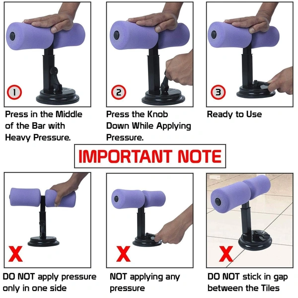 Sit-ups and Push-ups Assistant Device, Household Fitness Equipment for Abdominal Muscle Exercise Machine Portable Self Suction, Ab-Normal Gym Workout