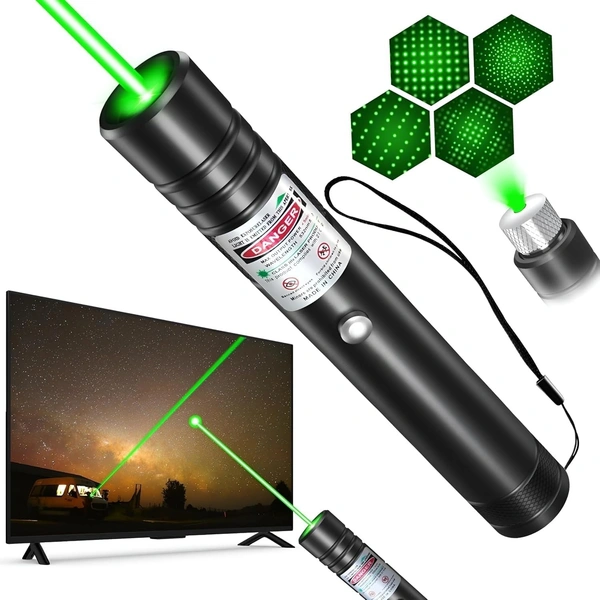 Green Laser Pointer Pen, Long Range Bright Green Laser Light for Presentations, Stargazing, Hiking, Outdoor Activities and Interactive Pet Play