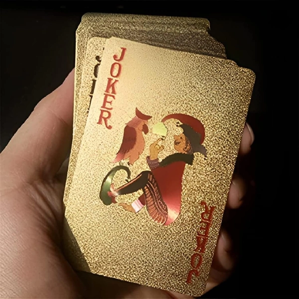 Gold Plated Poker Playing Cards-Pure PVC Table Cards-Golden