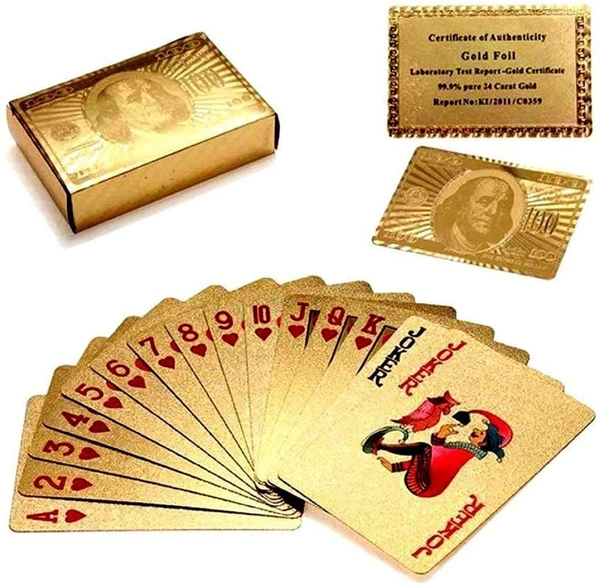 Gold Plated Poker Playing Cards-Pure PVC Table Cards-Golden