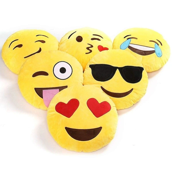 Smiley Emojis Cushion Pillow Soft Toy for Kids Playing, Girls & Children