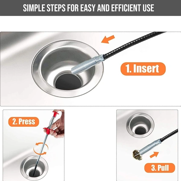 160 cm Flexible Drain Pipe Unclogging Tool with Claw