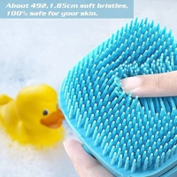 Body Scrubber with Soap Dispenser Brush, Silicone Exfoliating Brushes, Soft Body Exfoliator, Bath Loofah