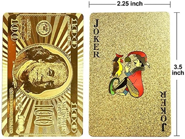 Gold Plated Poker Playing Cards-Pure PVC Table Cards-Golden