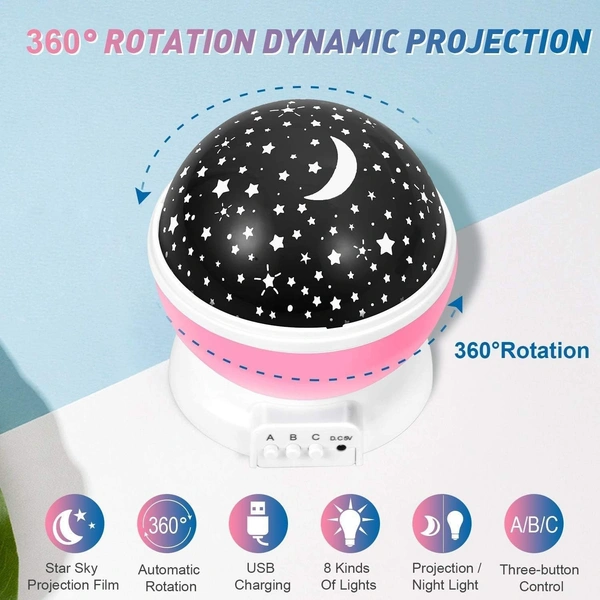 Star Master Galaxy Night Projector Lamp 360 Rotating Led Starry Light with Moon