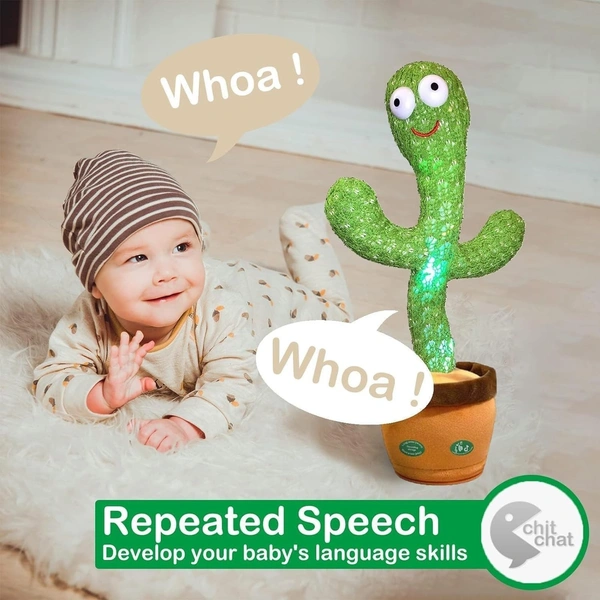 Rechargeable Toys Talking Cactus Baby Toys for Kids Dancing Cactus Toys Can Sing Wriggle & Singing Recording Repeat What You Say Funny