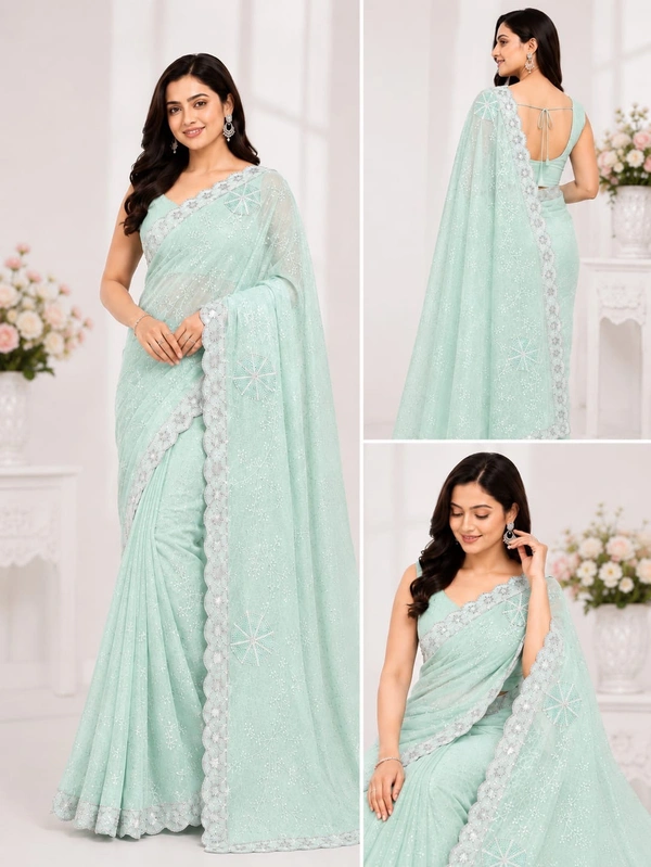 Luxury Soft Net Organza Saree for Festive & Party Wear
