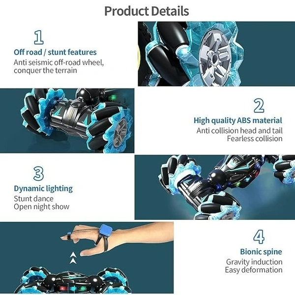 RC Stunt Car 2.4GHz 4WD | Gesture Sensor Remote Control Car with 360° Rotation for Kids