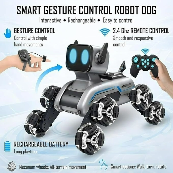 8WD PRO Remote Control Robot Dog RC Car | 8x8 Wheel Drive Gesture Sensor Stunt Car – 2.4GHz Double Sided