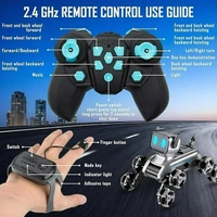 8WD PRO Remote Control Robot Dog RC Car | 8x8 Wheel Drive Gesture Sensor Stunt Car – 2.4GHz Double Sided