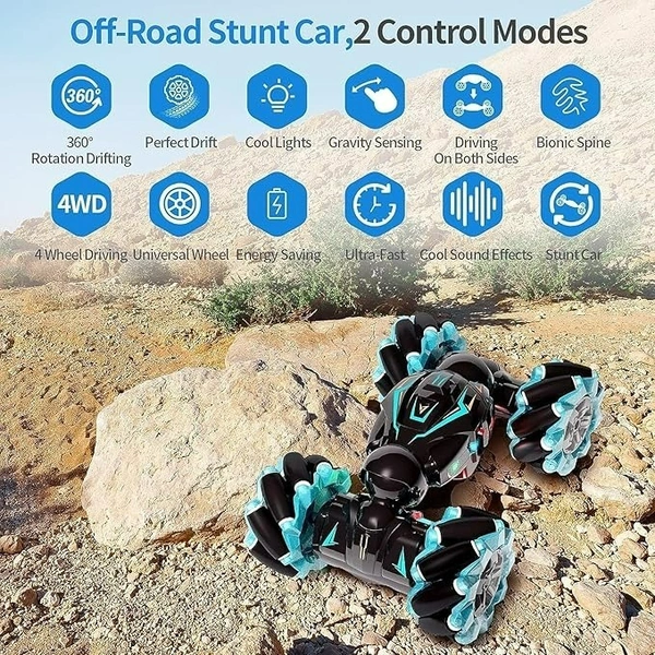 RC Stunt Car 2.4GHz 4WD | Gesture Sensor Remote Control Car with 360° Rotation for Kids