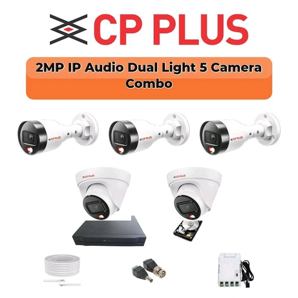 Ocs 3MP Dual Light IP Combo Kit | 8 Port PoE Switch |8-Channel Nvr | 1TB HDD - 4-CCTV KIT