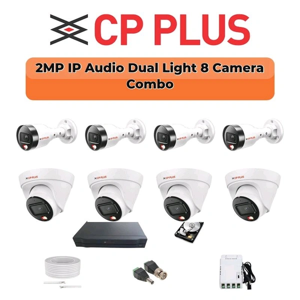 Ocs 3MP Dual Light IP Combo Kit | PoE Switch |16-Channel Nvr |2TB HDD - 8-CCTV KIT