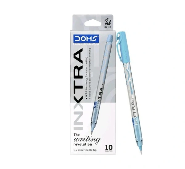 Doms Inxtra Ball Pen 5mrp (10pc Pack) - Blue