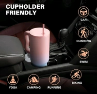1.2L Stainless Steel Insulated Vacuum Tumbler Double Insulated Tumblers for Hot & Cold Drink with 100% Sipper 1200ml (Pink+Blue)