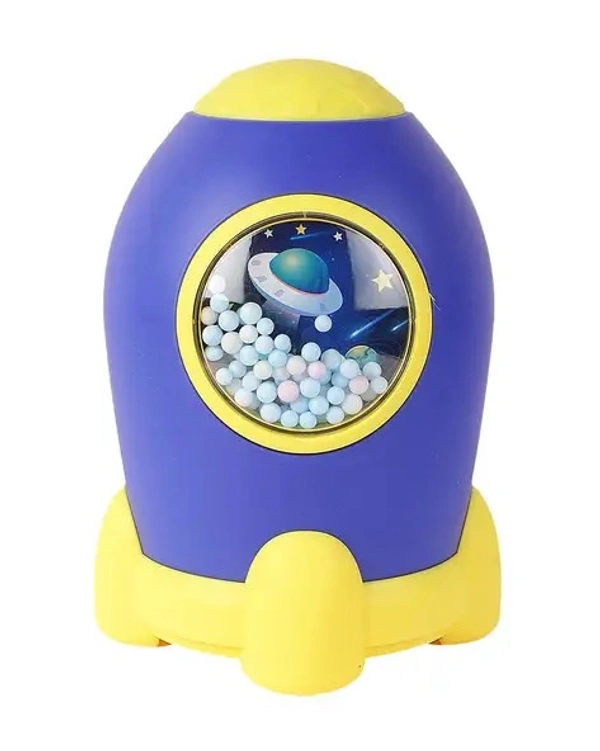 Asera 1 Pcs Space Theme Rocket Shape Gullak Money Bank with Number Code Lock | Secure Piggy Bank for Kids & Adults | Unique Coin Savings Box | Ideal Gift with Password Protection (Yellow)