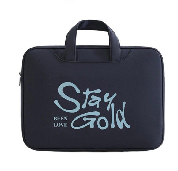 laptop bag with "Stay Gold" 
