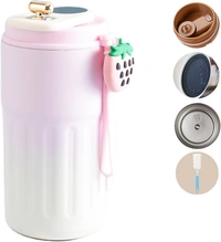 Smart Coffee Thermos With A Build In Temperature - green