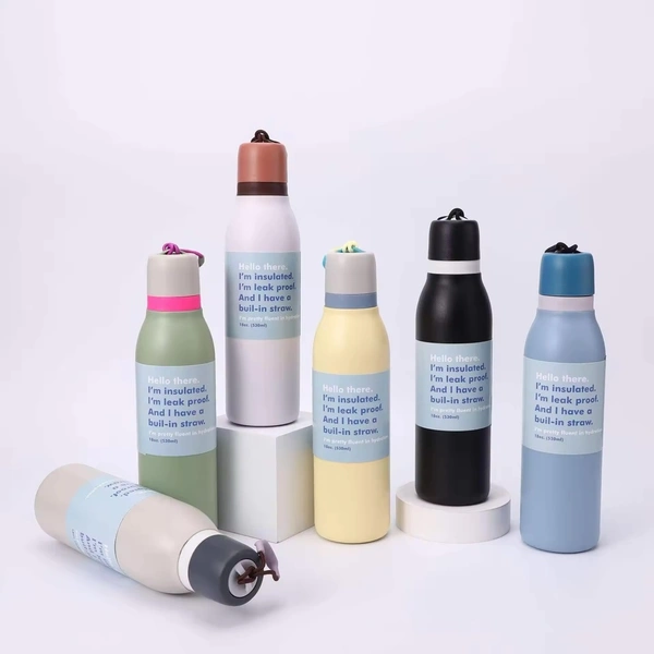 Double Wall Vaccum Water Bottles - black