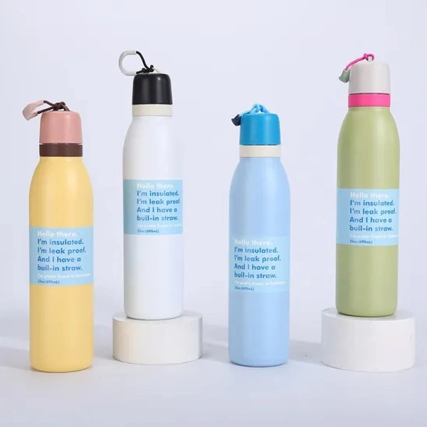 Double Wall Vaccum Water Bottles - green