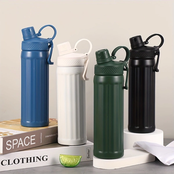 Double Wall Vaccum Insulated Sport Flask - white
