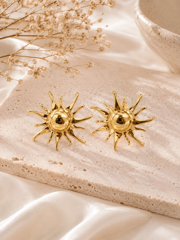 Anti Tarnish Sun Earring 