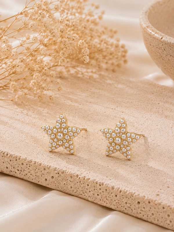 Pearl Star Earrings