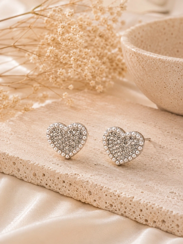 Heart Pearl Earrings 