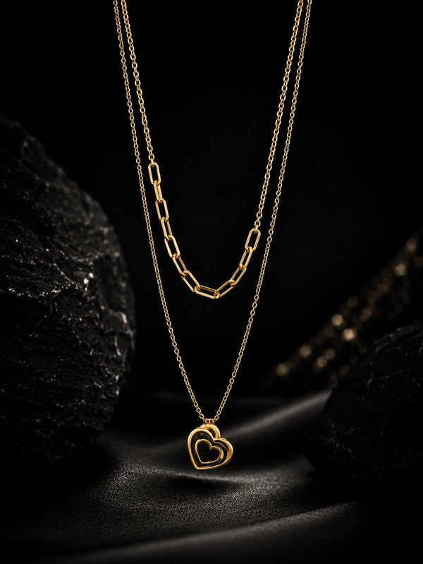 Two Layer Hear Necklace 