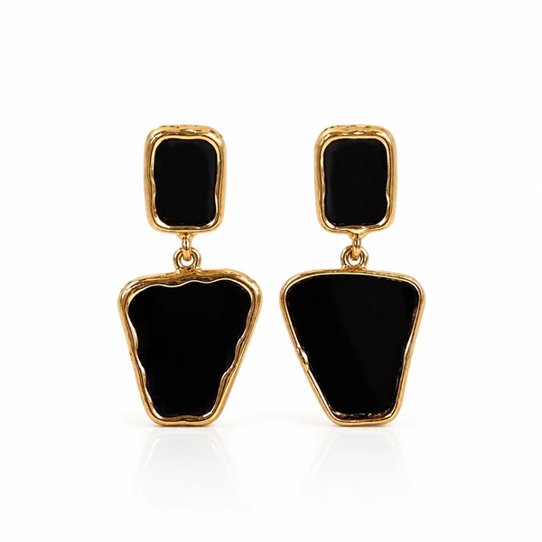 Black Squared Earrings 