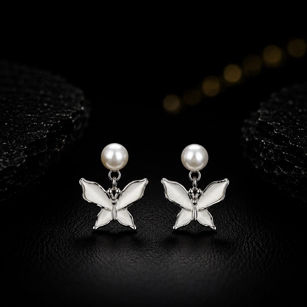 Pearl With Butterfly Earring